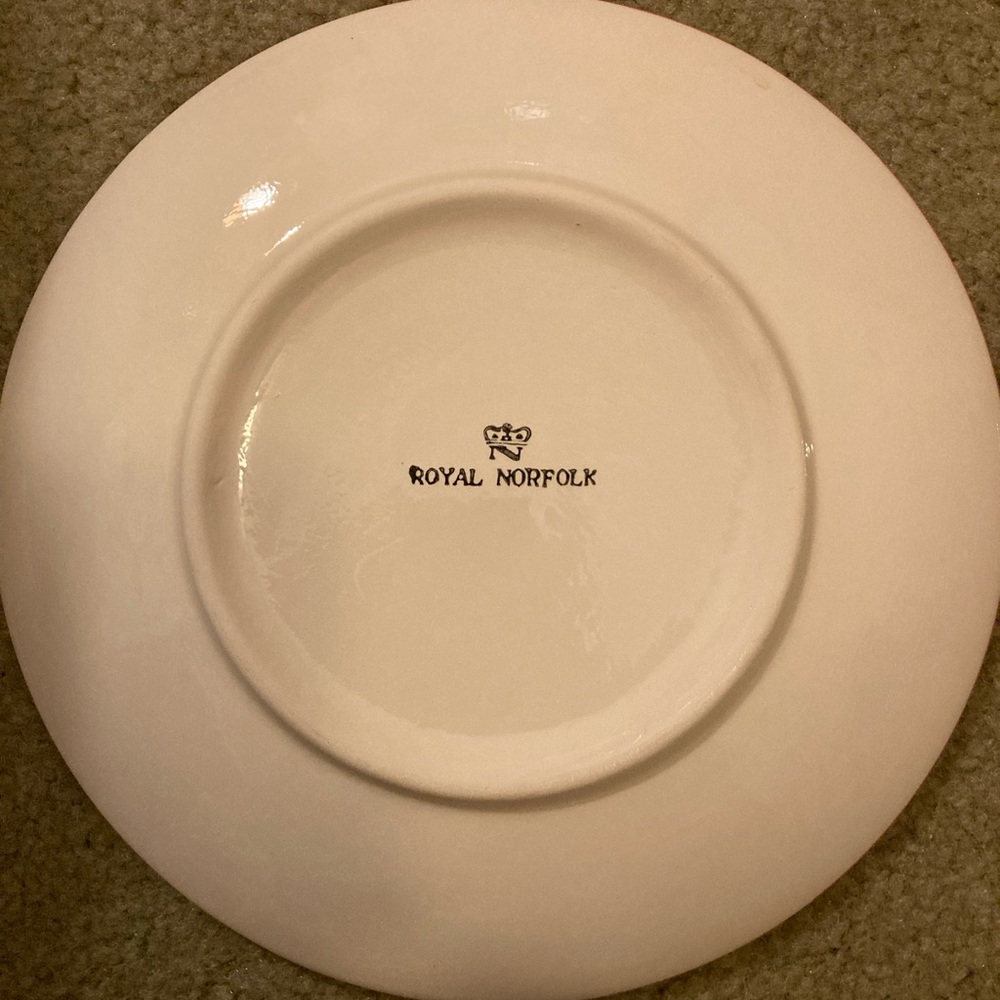 Lot Of 4 Royal Norfolk Snowman And Santa Christmas Plates - Picture 2 of 2